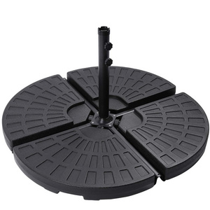 4Pcs 13L Fan Shaped Water or Sand Filled Parasol Base Fan Style Self Filled Cantilever Offset Umbrella Base Stand HDPE Round