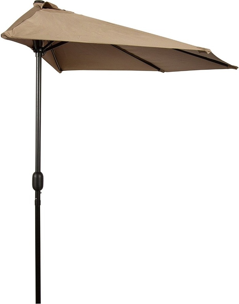 9Feet Patio Half Round Umbrella Garden Bistro Wall Balcony Sun Shade 270cm Parasol