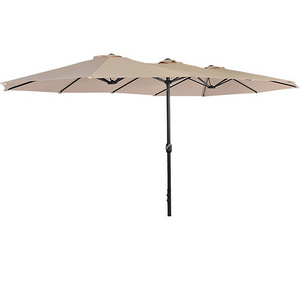 15ft outdoor twin patio parasol umbrella with crank