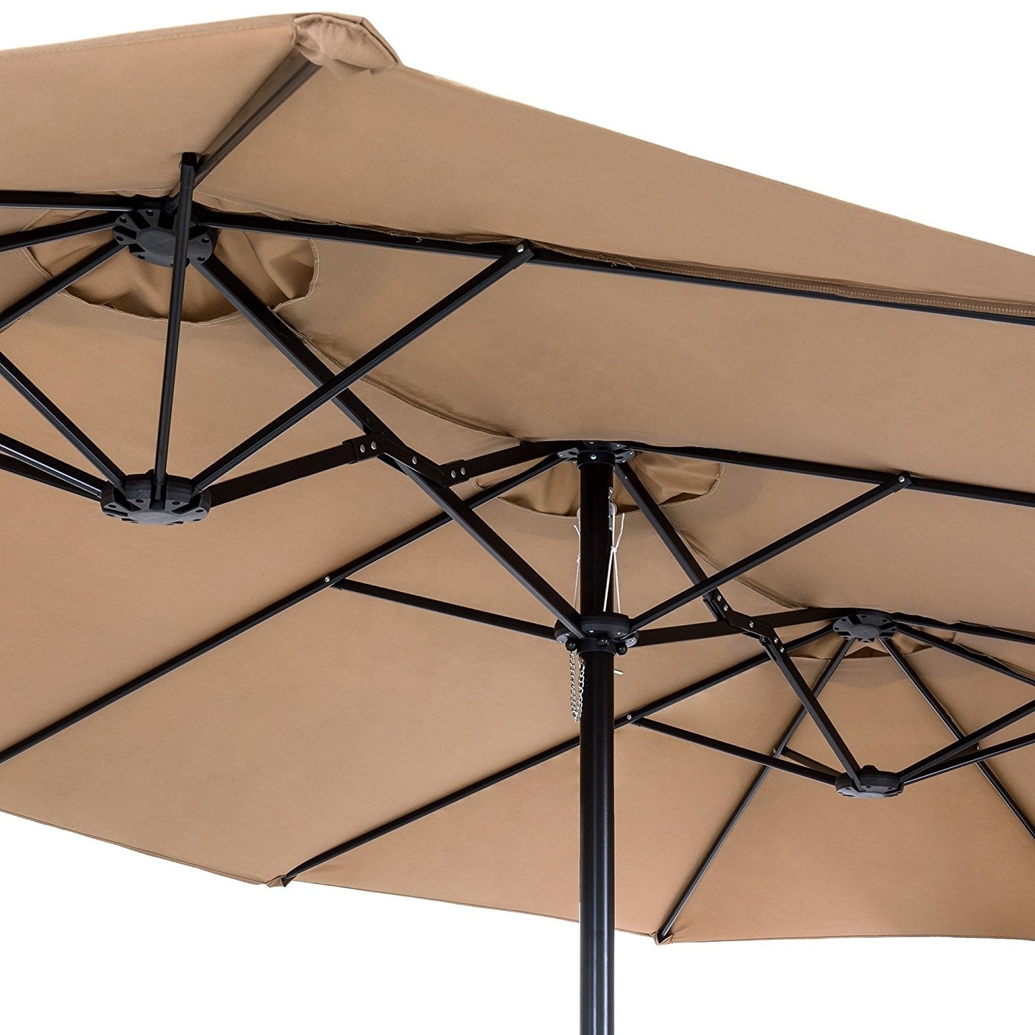 15ft outdoor twin patio parasol umbrella with crank