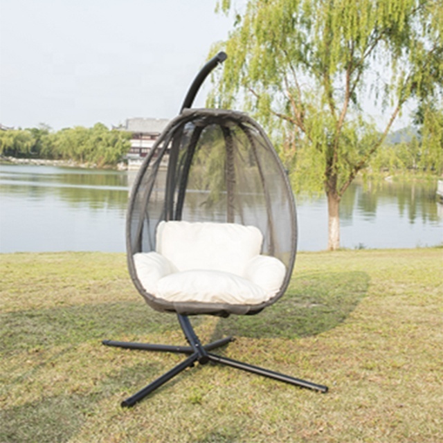 Cheap Casual Outdoor Free Standing Rattan Furniture Covered Patio Outdoor Hammock Swing Hanging Egg Chair