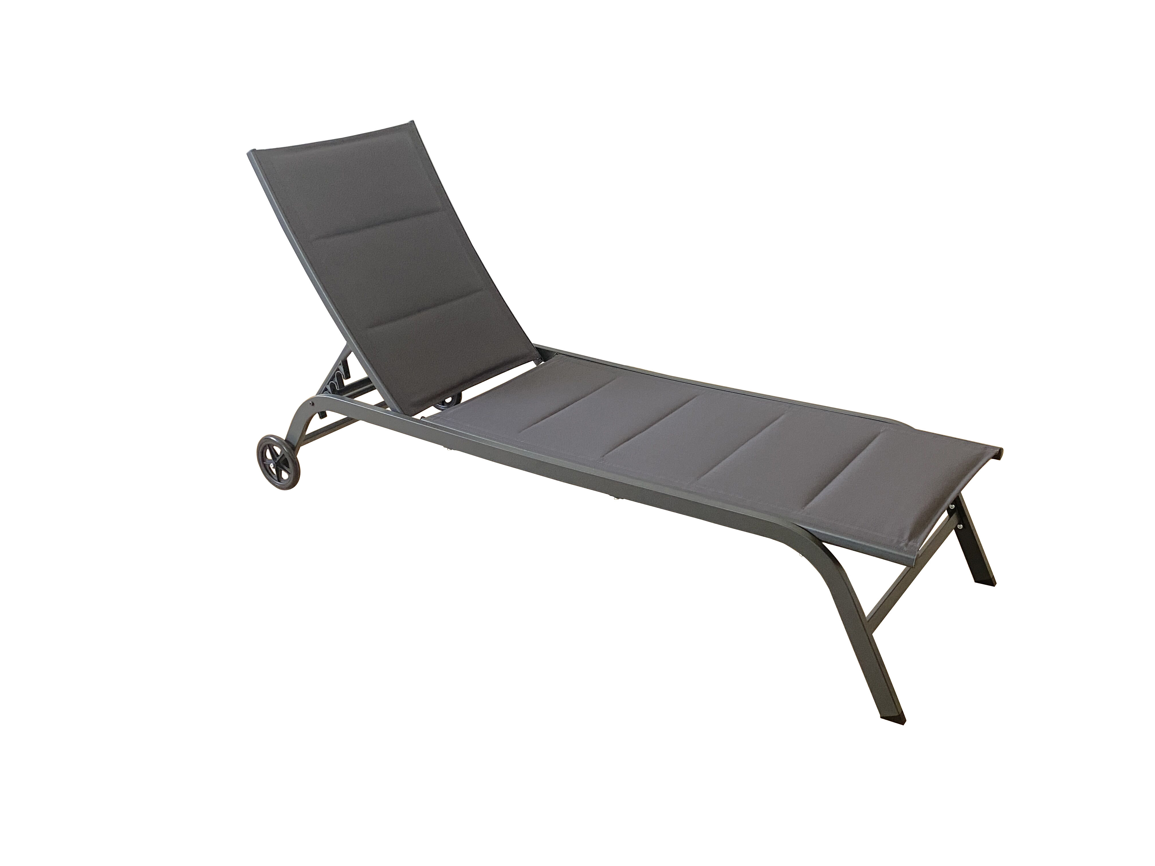 Alloy Aluminum frame 75.98'' Long Adjustable Chaise Lounge Chair Five Position Full Flat Outdoor Recliner Swimming Pool Sunbed