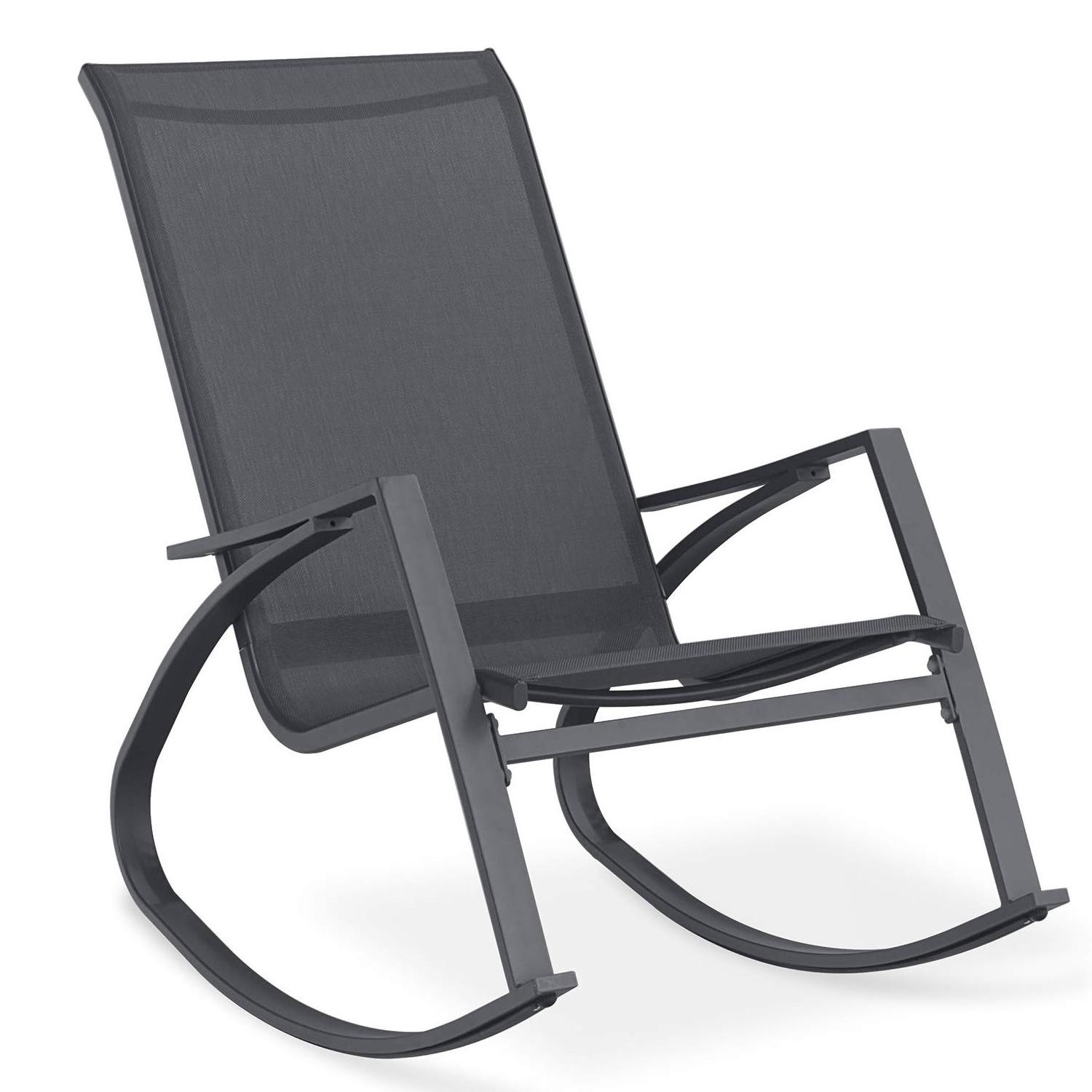 Outdoor Textilene Rocking Chair Steel Rocker Seating Outside Mesh Rocking Sling Gliders for Front Porch Garden Patio Backyard