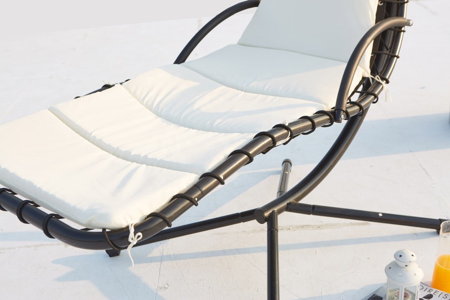 casual outdoor free standing moon shaped hanging hammock swing chair with canopy