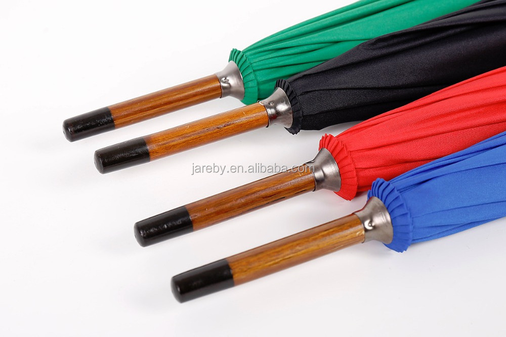 Promotion High Quality Custom Logo Wooden Straight Umbrella