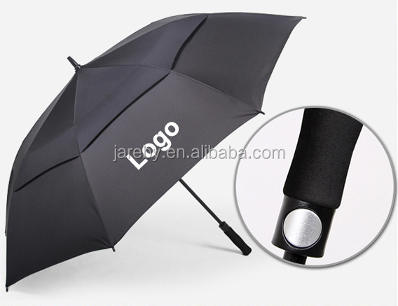 promotional outdoor double canopy windproof golf umbrella custom logo print