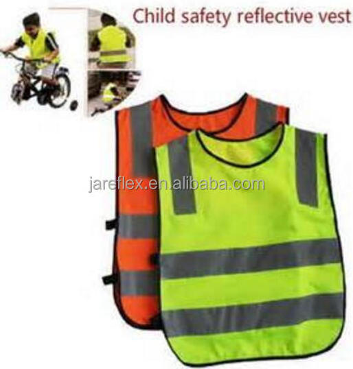 fluorescent yellow high visibility children reflective safety vest