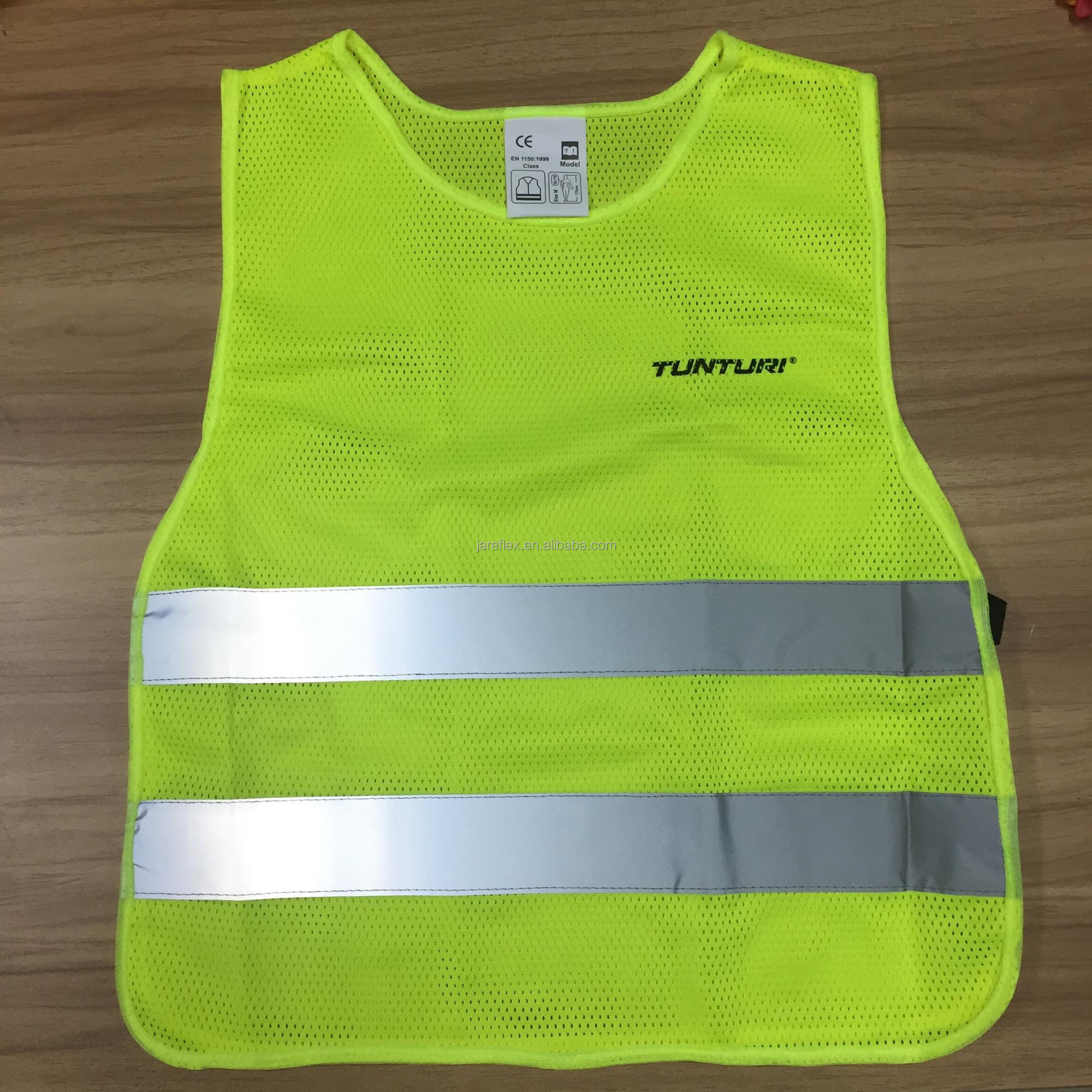 fluorescent yellow high visibility children reflective safety vest