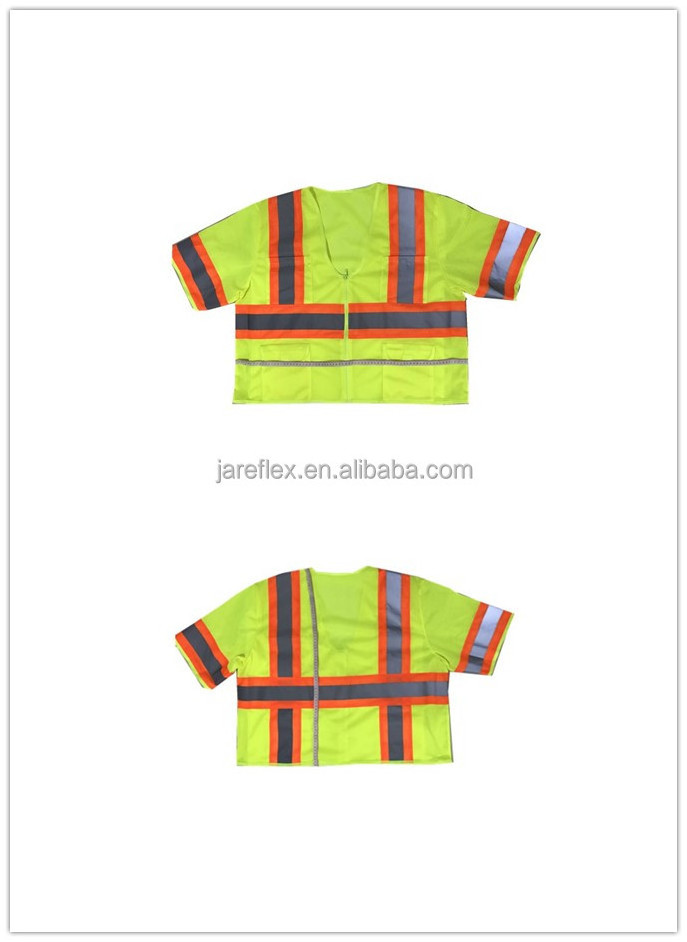 ANSI class 3 adult short sleeve reflective mesh safety vest