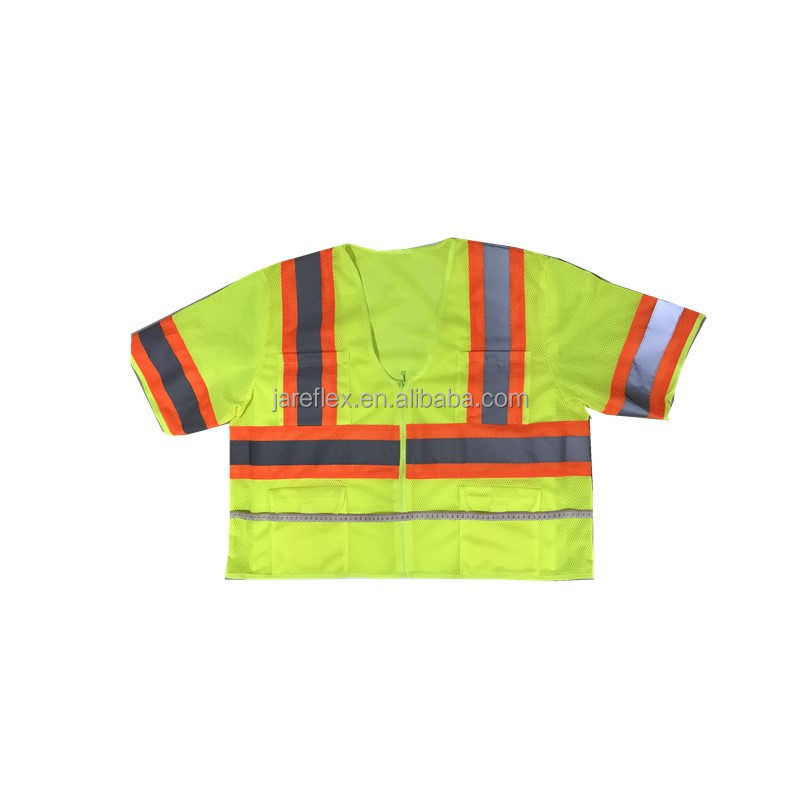 ANSI class 3 adult short sleeve reflective mesh safety vest