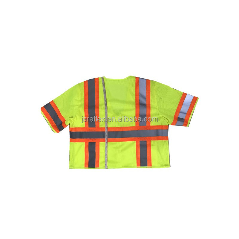 ANSI class 3 adult short sleeve reflective mesh safety vest