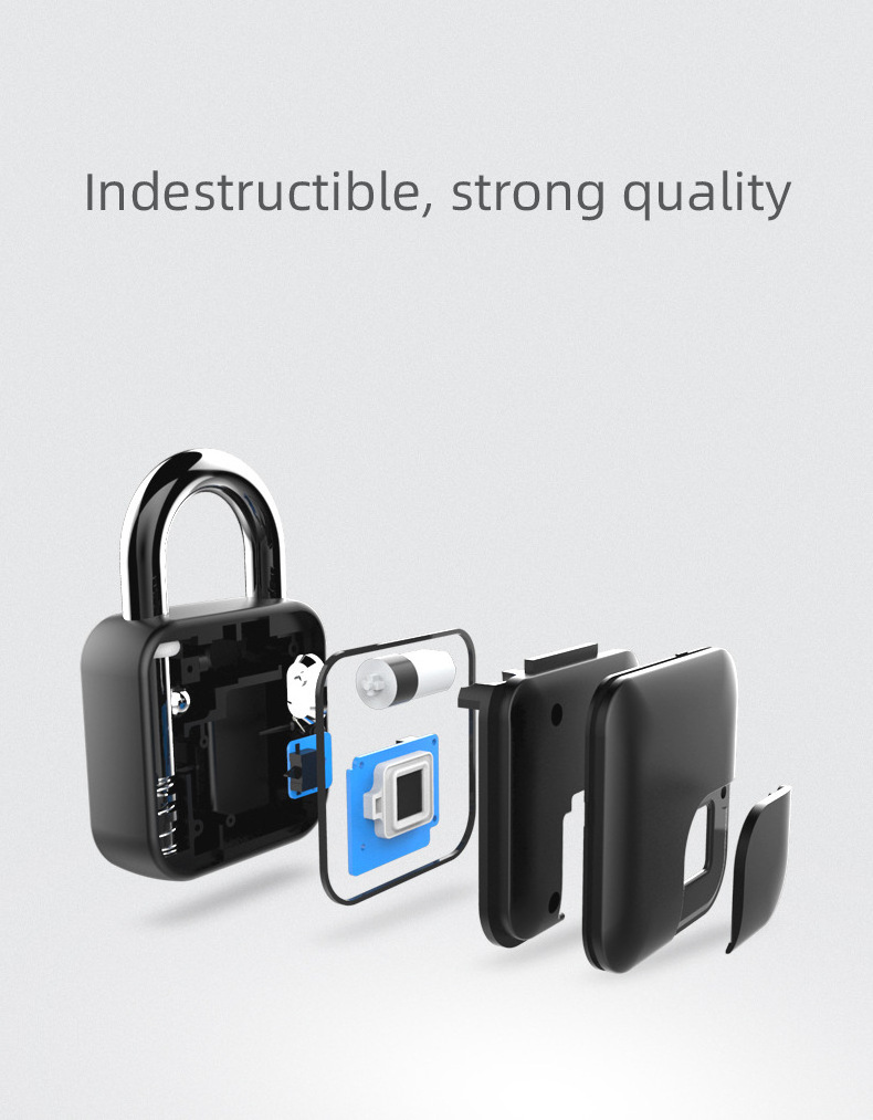 Hot Selling Quality Lockers Bicycles smart fingerprint padlock Tuya APP waterproof Smart keyless fingerprint padlock