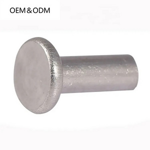 Round End Solid Rivet Steel Pin Factory Wholesale Din 7338 304 Stainless Steel Type A Flat Head Solid Rivets