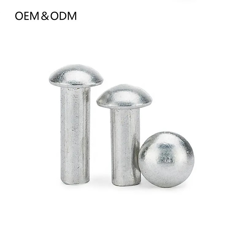 Round End Solid Rivet Steel Pin Factory Wholesale Din 7338 304 Stainless Steel Type A Flat Head Solid Rivets