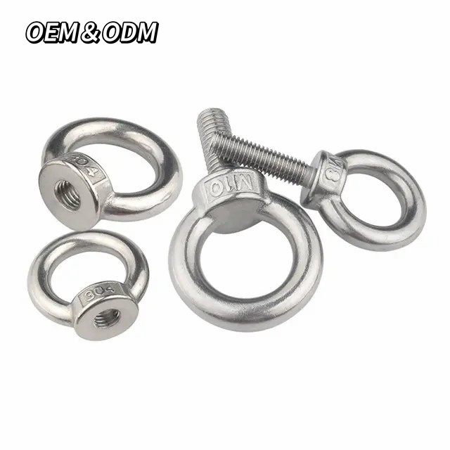 M3 M4 M5 M6 M8 M12 M24 Eyebolt Wholesale Galvanised Iron Eye Bolt Nut And 304 Stainless Steel Galvanized Eye Bolts