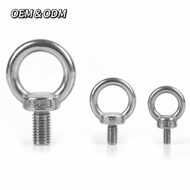 M3 M4 M5 M6 M8 M12 M24 Eyebolt Wholesale Galvanised Iron Eye Bolt Nut And 304 Stainless Steel Galvanized Eye Bolts