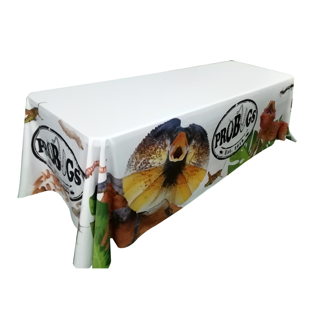 6ft Branded Heavy Duty Fire Resistant Spandex Printed 100% Polyester Table Colth Table Cover