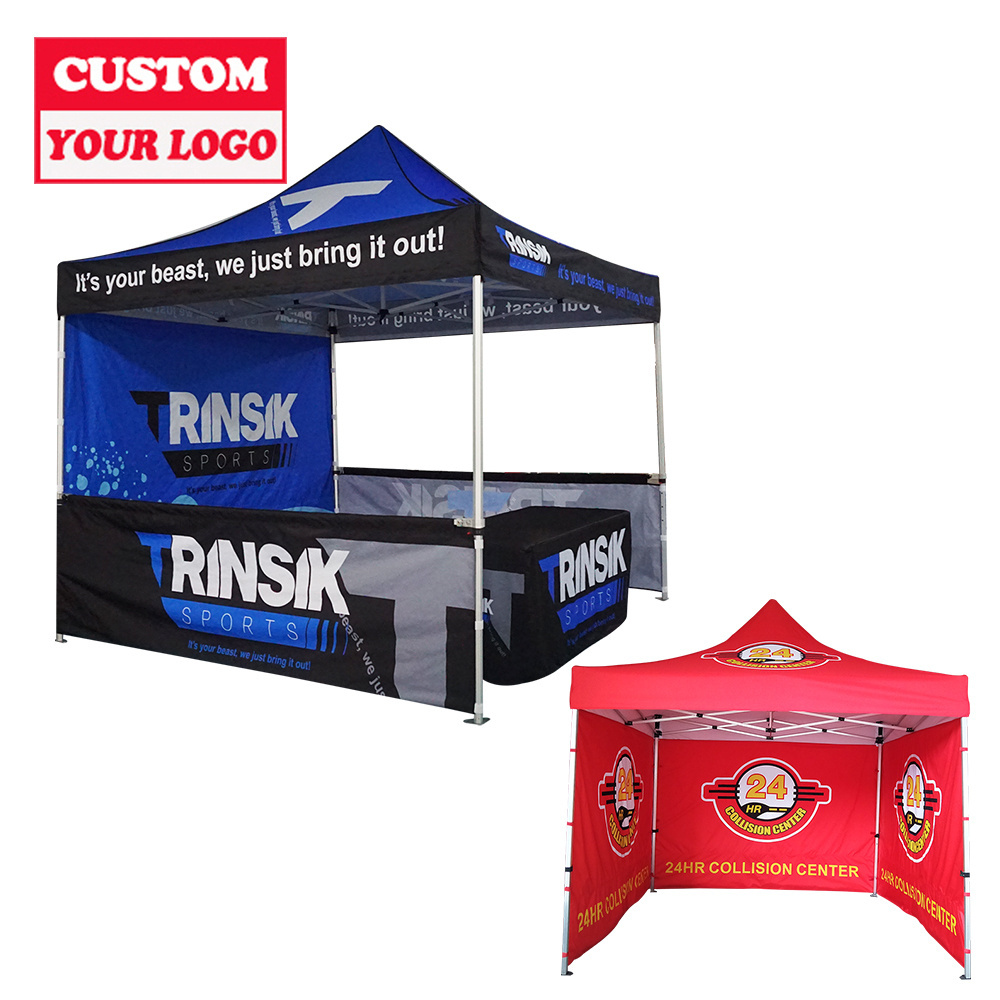 Custom Folding Tent Outdoor trade show tent 10*10ft Waterproof Logo Print Easy Pop Up Canopy Vendor Tent for advertising