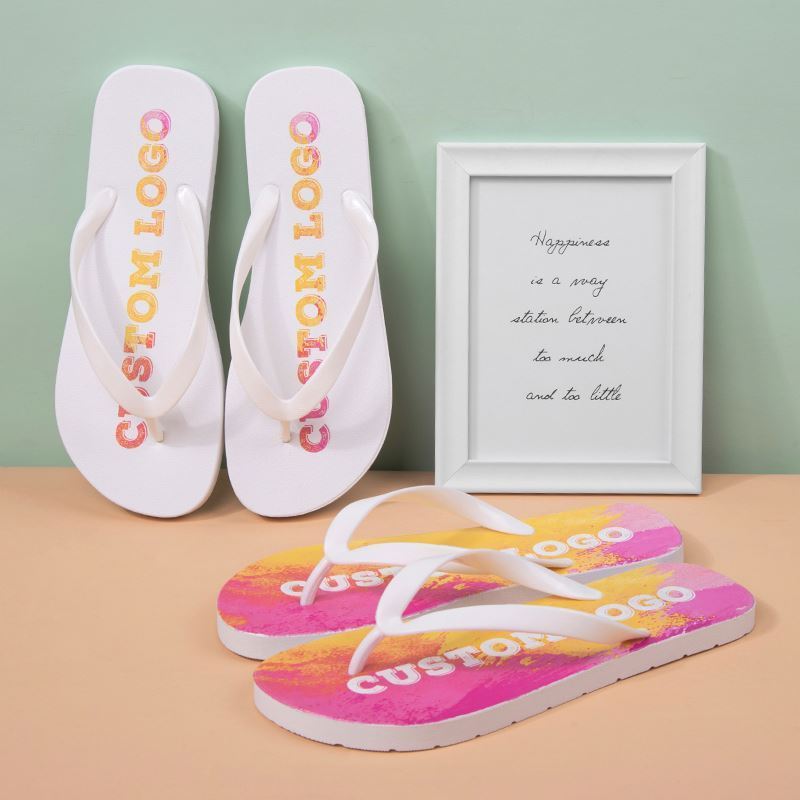 Custom Printed Logo Flip Flop Blanks Pool Digital Sublimation Non-Slip Flip-Flops Summer Beach Slides Shoes