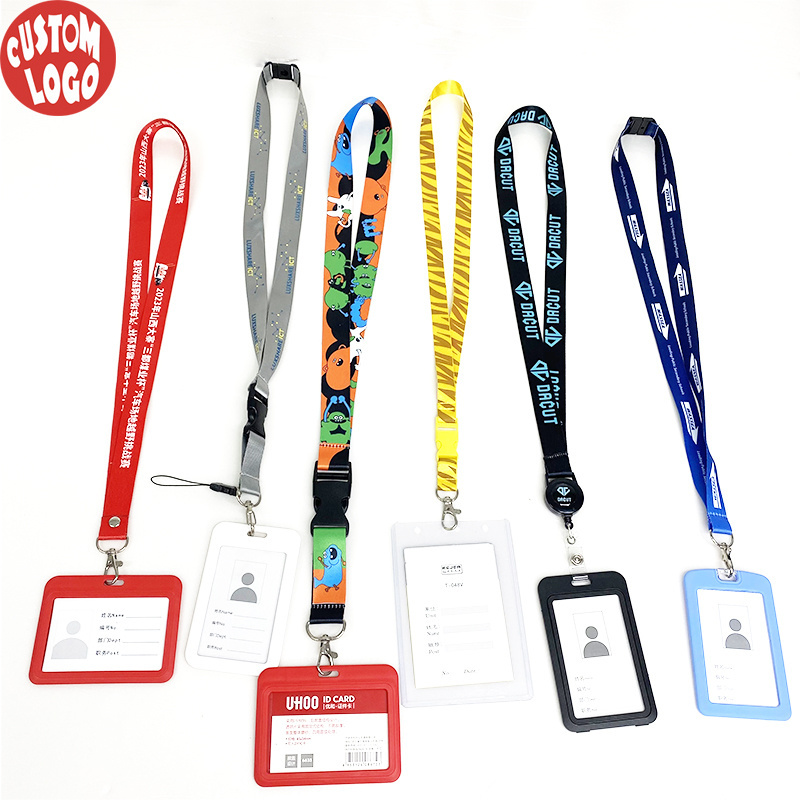 Cheap Custom Design Dye Polyester Safety Sublimation Printing Logo Neck Key Chain Nylon Lanyard Card Holder With Hook Lanyards