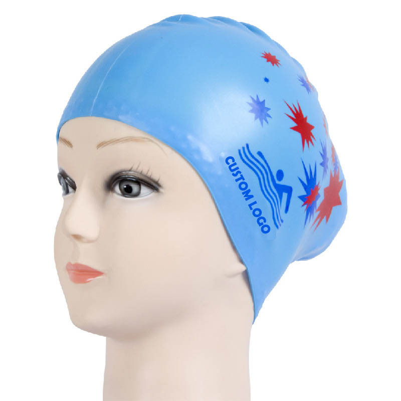 Women Girls Kid Waterproof Silicone Sport Custom Long Hair Swimming Hat Cap Adult Ear-protective Swimming Cap For Long Hair