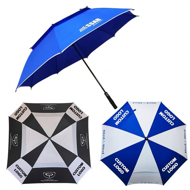 Luxury Steel Frame Protect Windproof Automatic Open Custom Print Baseball Golf Umbrella