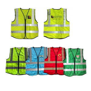 High Visibility Top Quality Blue Reflective Vest Polyester Breathable Customized High Visibility Warning Safety Vests