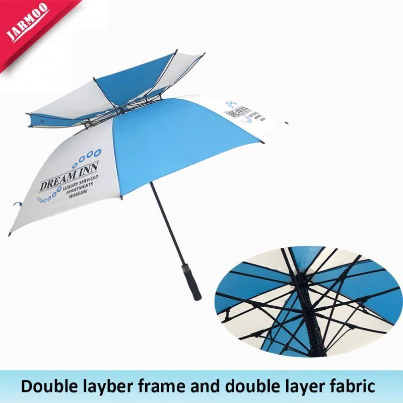 Custom Umbrellas Supplier Paraguas Sombrillas Fiberglass Straight Golf Size Rain Umbrella