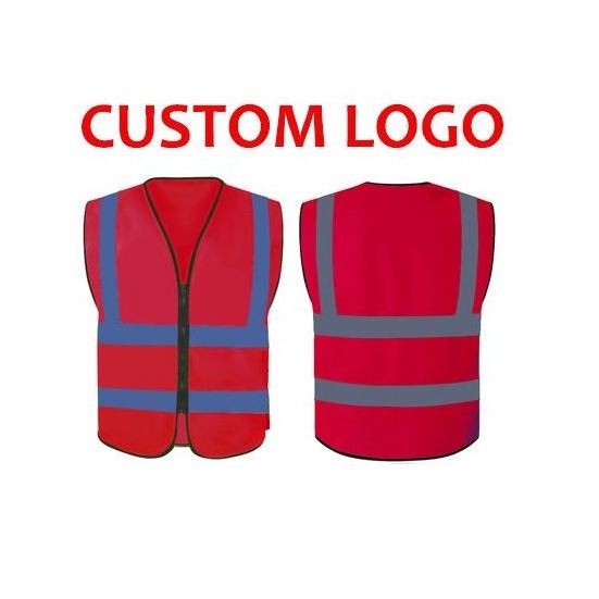 Construction Clothing Polyester mesh custom multi pocket road work reflector jackets reflective vest safety