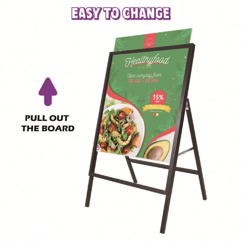 Wholesales Outdoor Street Path Heavy Duty Slide-In Sidewalk Poster Sign Stand