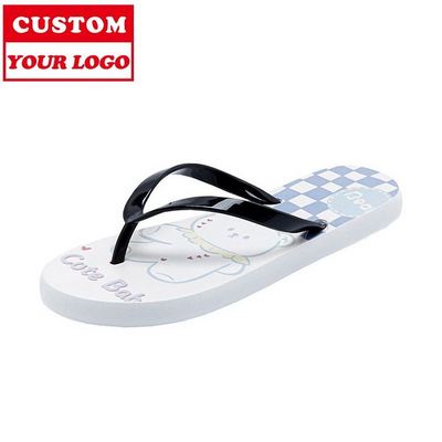 Eco Promotional Customized Printed Custom Logo Print Pvc Flipflops Beach Flip-Flops Slippers Cheap Wholesale Custom