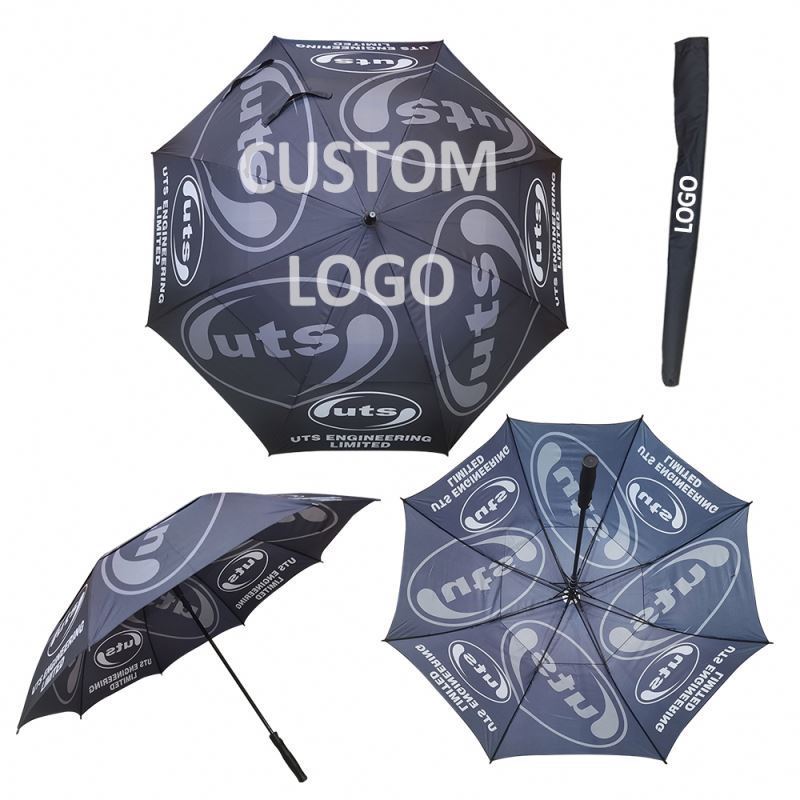 Wholesale bulk  double strong wind resistant umbrella golf umbrella double layer