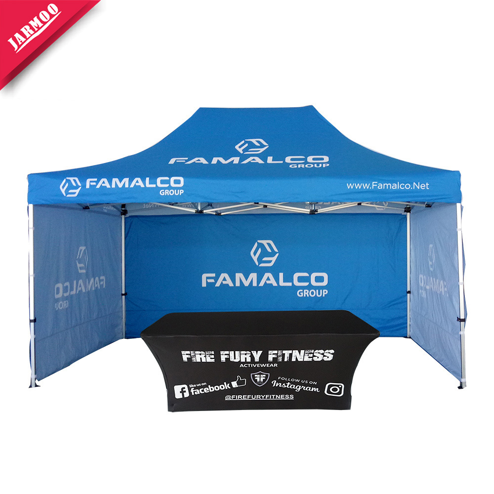 3X3 Waterproof PVC Aluminum Popup Heavy Duty Canopy Exhibition Advertising Folding Market Gazebo Awning Tent With Bar