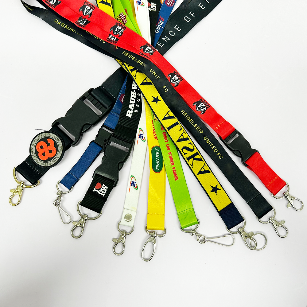 With Hook Rope Neck Straps Colorful Keychain Custom Lanyard Badge Ribbon