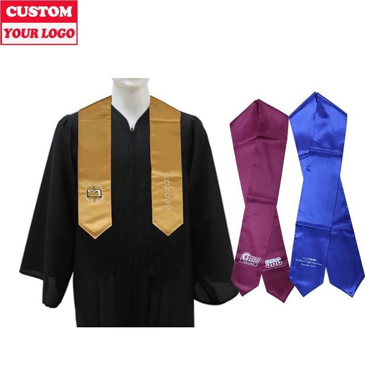 Custom Unisex Adult Maroon Plain Sublimation Blank For  Embroidered Graduation Stoles