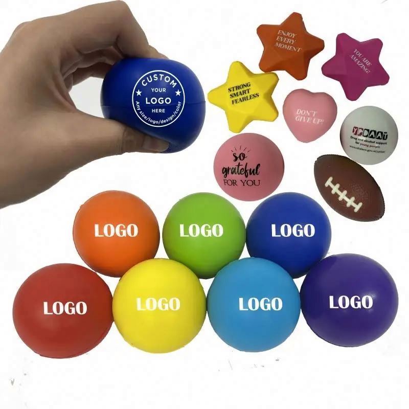 2023 Hot Sale Stretchy Rubber Novelty Stress Relief Toys Kids Adults Antistress Pu Squeeze Toys Ball  Antistress Ball