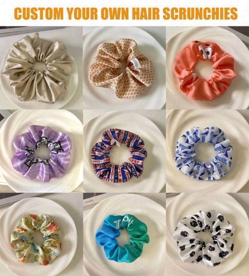 Custom LOGO Printed Full Color Girls Hairband Wholesale hair scrunchies animal print