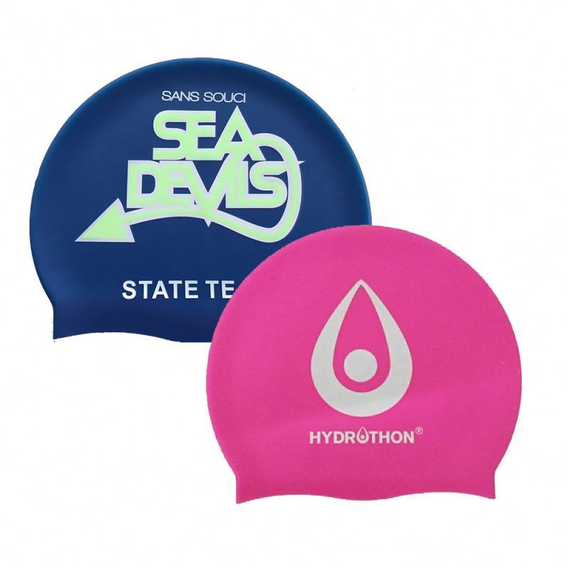 Keep your hair dry College Logo Swim Caps Customized Printing Image Swim Cap Men