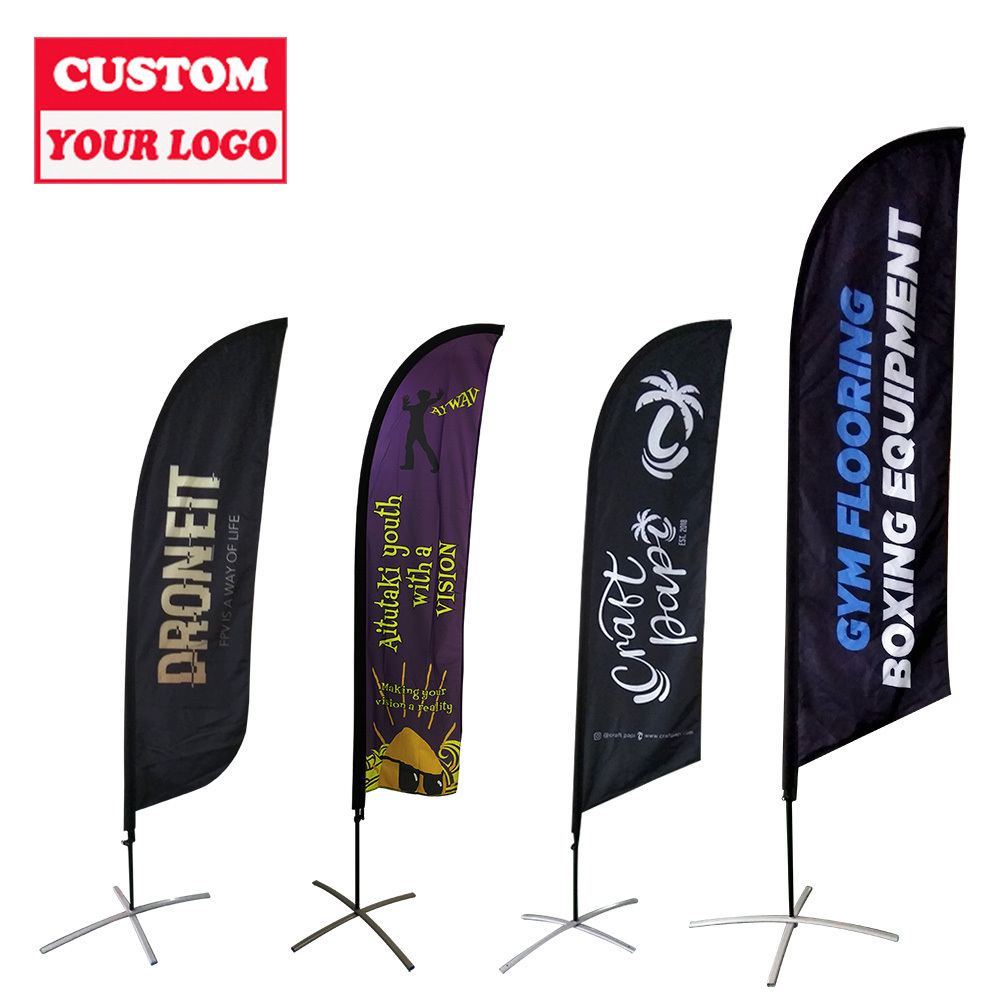 Advertising Custom Flying Banners Beach Flag Stand 2M 3M 4M 5M Beach Flag