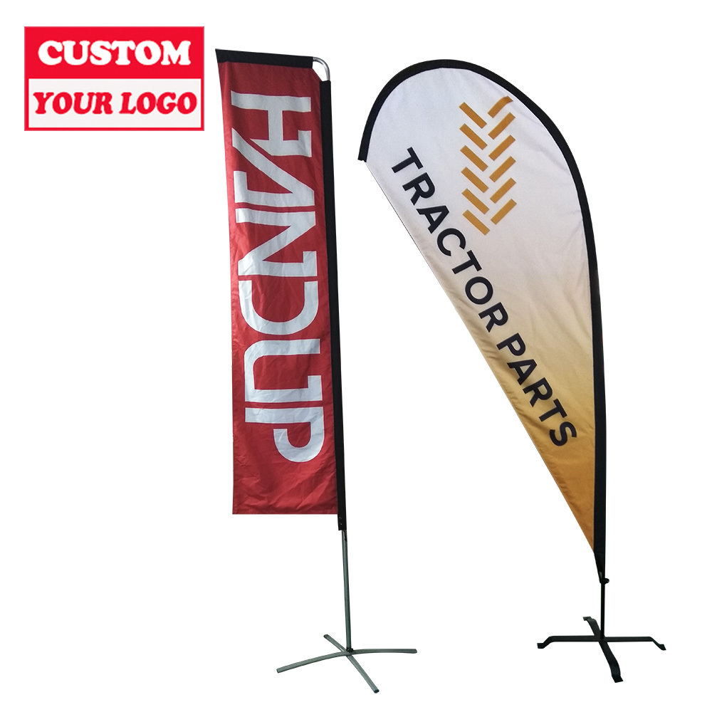 Advertising Custom Flying Banners Beach Flag Stand 2M 3M 4M 5M Beach Flag