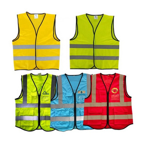 Polyester Safety Motorcycle Fluorescent Color Hot sale high visibility unisex work vest reflective High Visibility Safety Vest