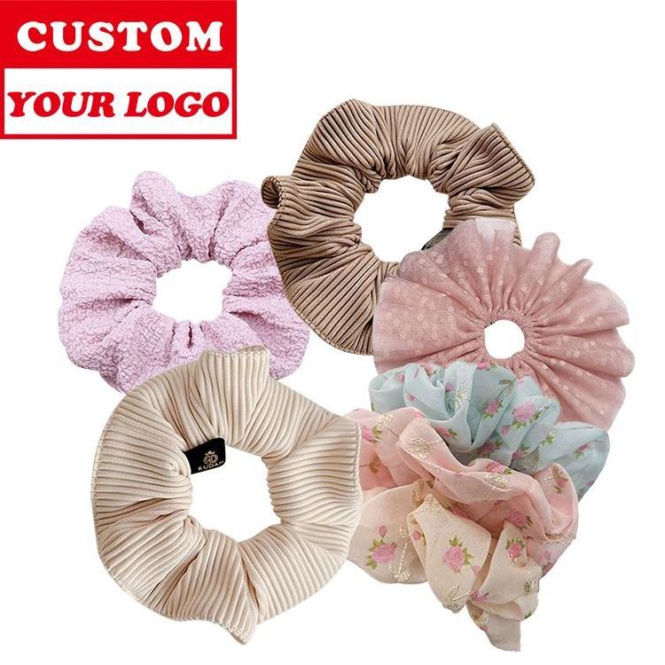 Custom LOGO Printed Full Color Girls Hairband Wholesale hair scrunchies animal print