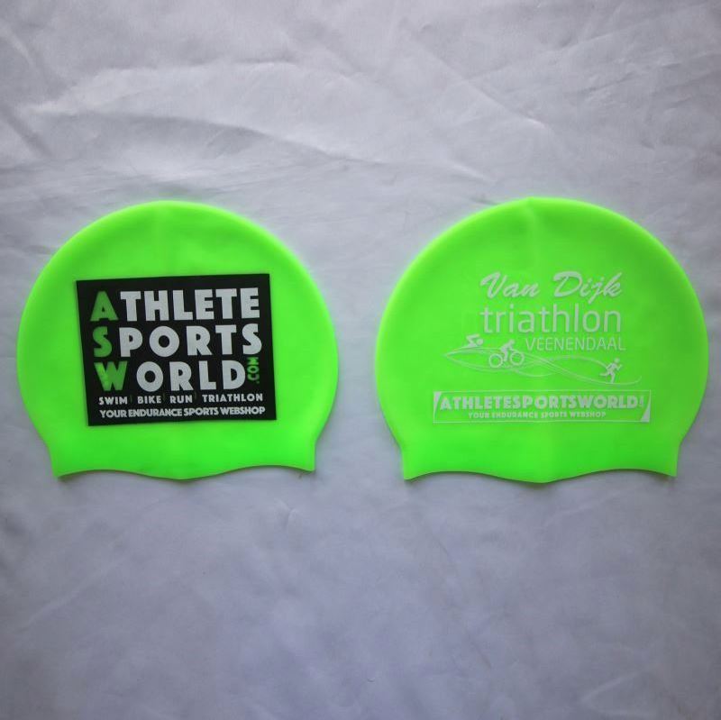 Keep your hair dry College Logo Swim Caps Customized Printing Image Swim Cap Men