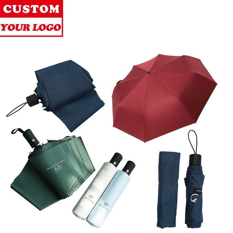 Customized size Low MOQ cost metal log handle folding umbrella