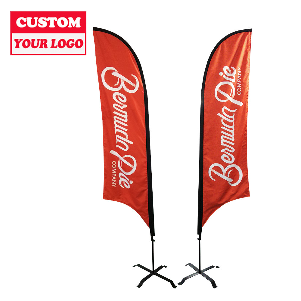 Advertising Custom Flying Banners Beach Flag Stand 2M 3M 4M 5M Beach Flag