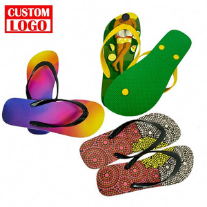 Custom Printed Logo Flip Flop Blanks Pool Digital Sublimation Non-Slip Flip-Flops Summer Beach Slides Shoes