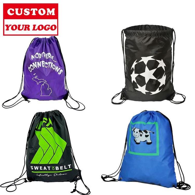 Custom Logo Printing Design Customized Disposable Packaging Drawstring Bags Custom Logo Diy Kids Bag