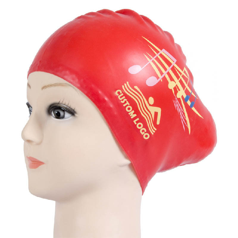 Women Girls Kid Waterproof Silicone Sport Custom Long Hair Swimming Hat Cap Adult Ear-protective Swimming Cap For Long Hair