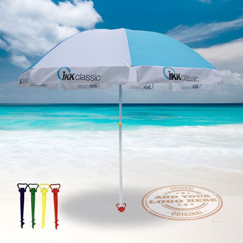 Low MOQ Rainbow Beach Umbrella Sand Earth Screw Anchor With Logo Print