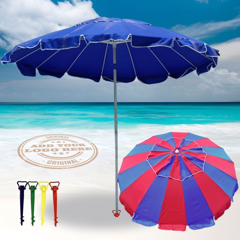 Low MOQ Portable Beach Umbrella Drill With Logo Print